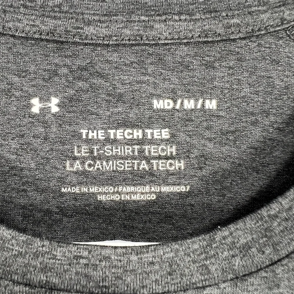 Under Armour Shirt Mens Medium Gray Tech Tee Casual Active Workout Gym Run Lift